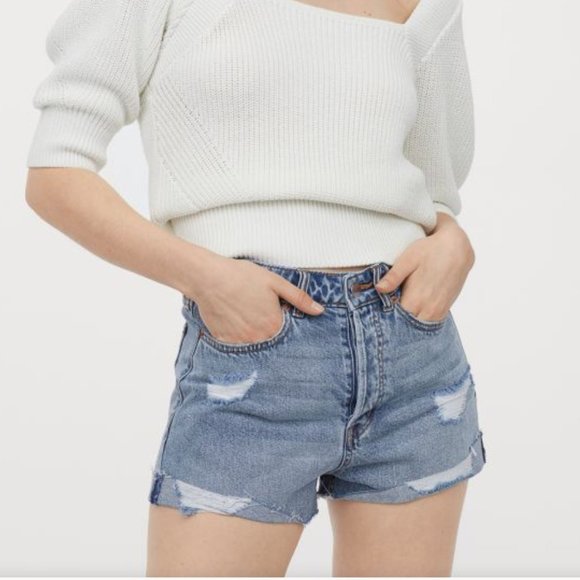 H&M Distressed Denim Shorts - Picture 1 of 7